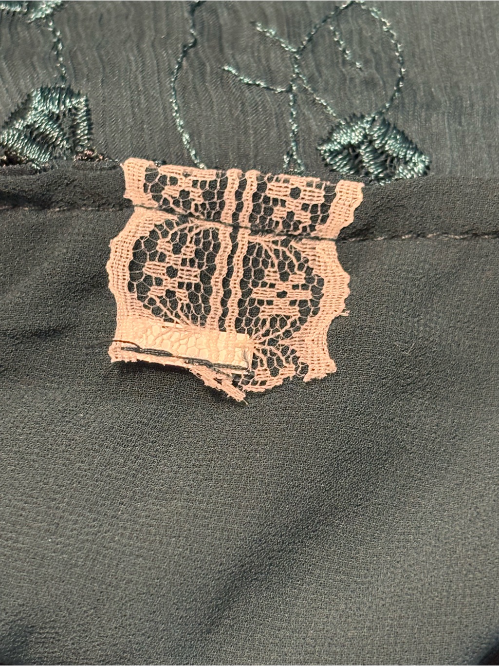 Soolinen Teal Embroidered Lace Tunic Dress Boho Lagenlook Nwt * — image 5 of 8